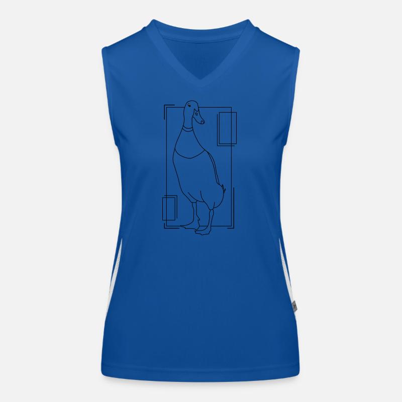 Runner duck in geometric design Women's Functional Contrast Tank Top