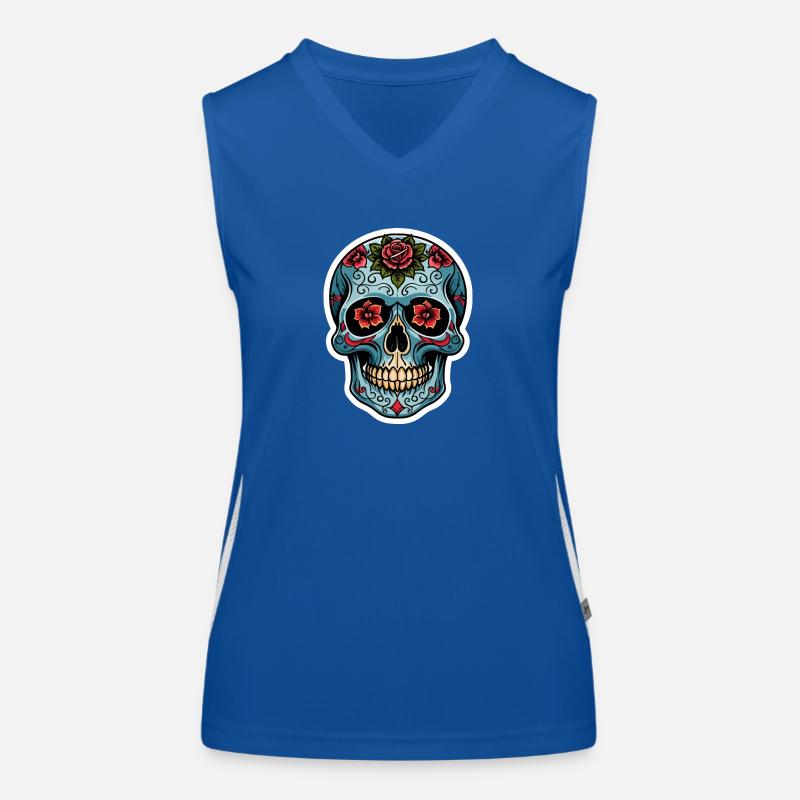Skull Neo Traditional Women's Functional Contrast Tank Top
