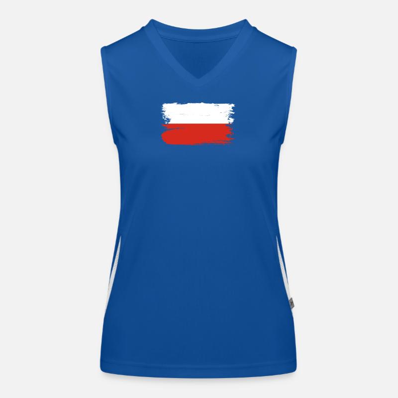 Pinselstrich-Polnische Flagge Funktionelles Kontrast-Tank Top für Frauen