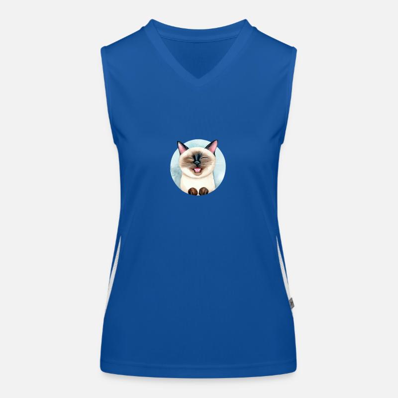 Cat in circles Women's Functional Contrast Tank Top