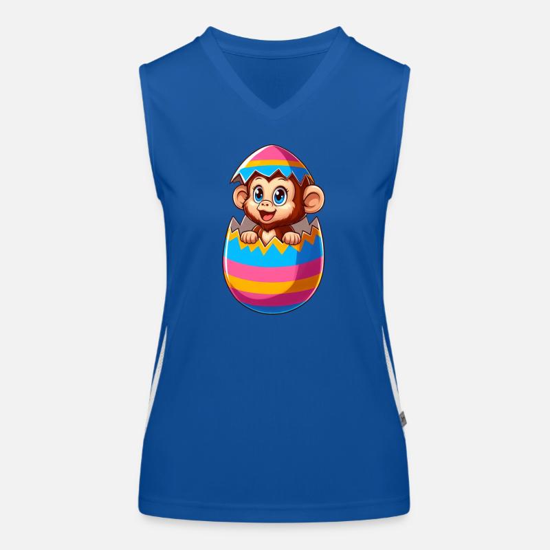 Singe de Pâques éclos conception d’oeuf de Pâques Débardeur respirant contrasté Femme
