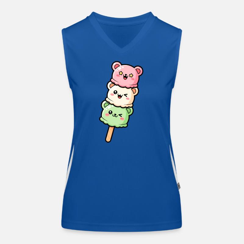 Pastel Kawaii IceCream Stack - Women's Functional Contrast Tank Top - royal/white