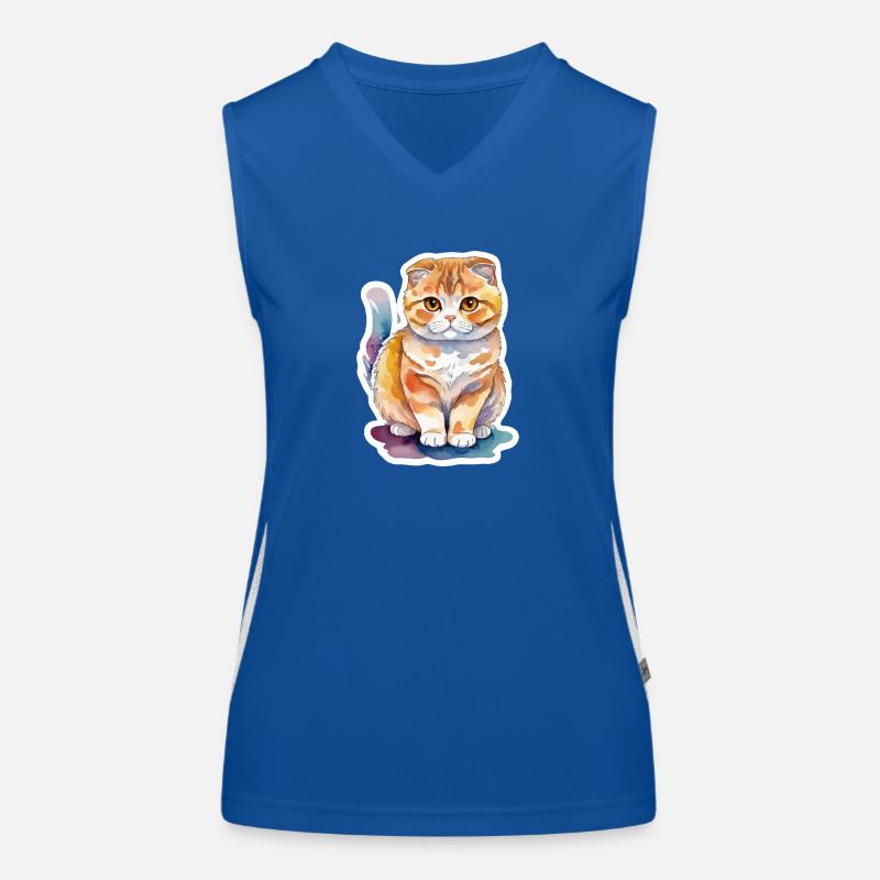 Scottish Fold Scottish Fold-Eared Cat Women's Functional Contrast Tank Top