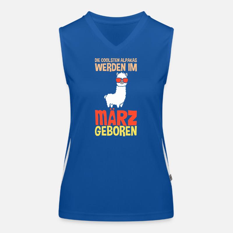 März Geburtstag Alpaka Spruch Lustig Funktionelles Kontrast-Tank Top für Frauen