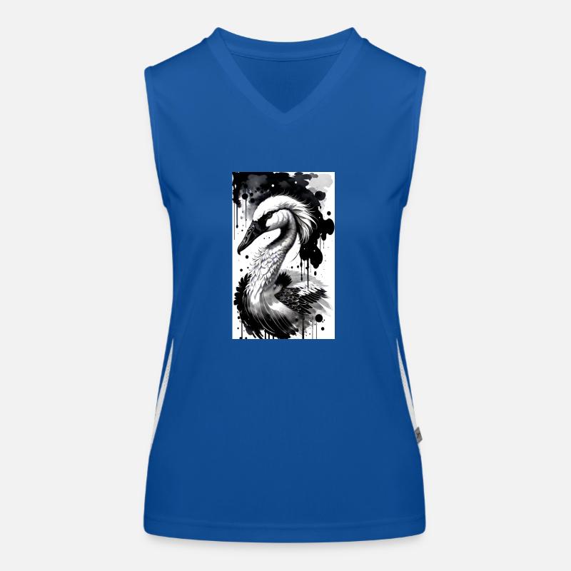 Elegant Swan Lake Women's Functional Contrast Tank Top