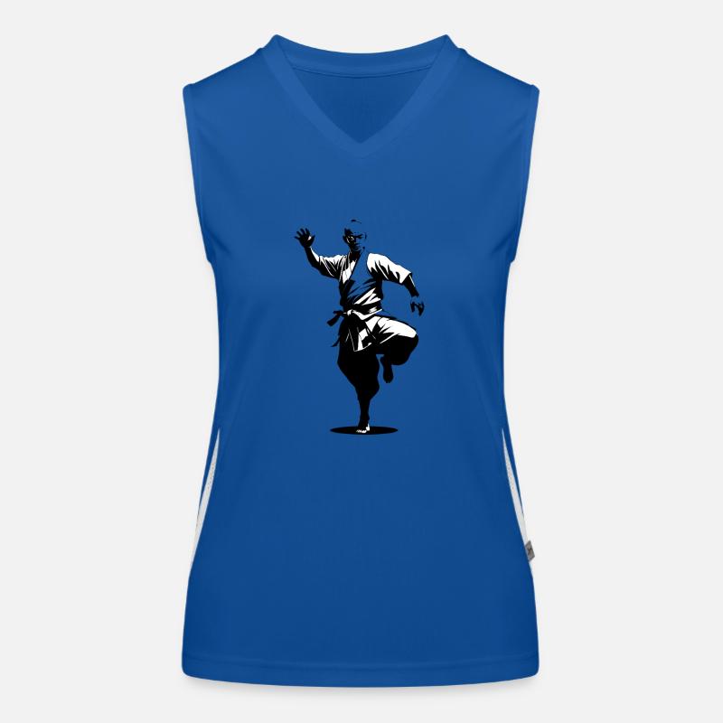 Shaolin Mönch - Kampfsport Sticker Funktionelles Kontrast-Tank Top für Frauen