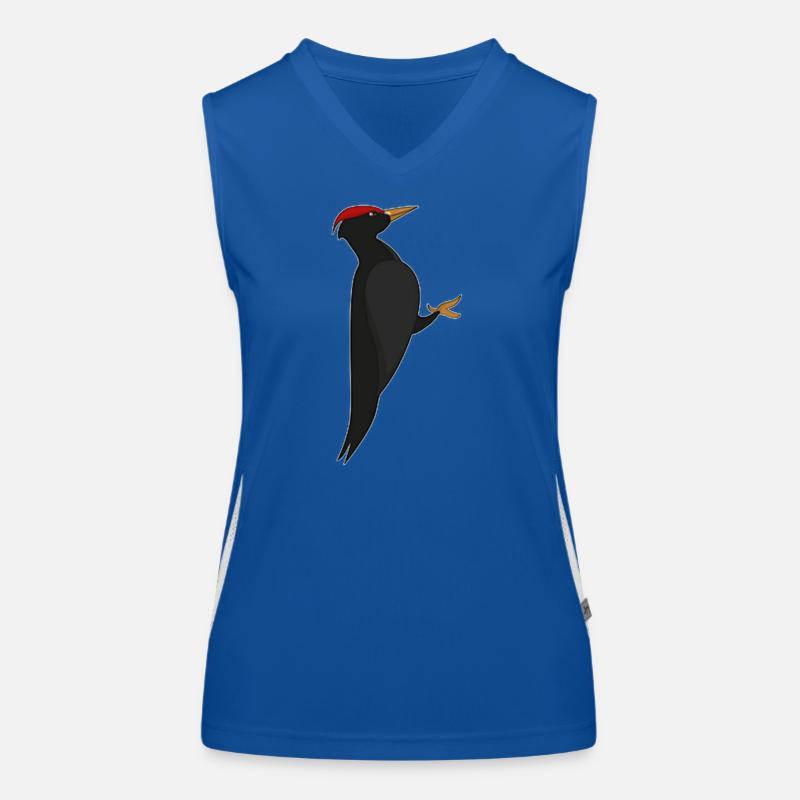 Graphique du pic noir – Portrait d’oiseau moderne Débardeur respirant contrasté Femme