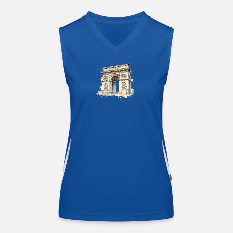 Arc de Triomphe in Aquarell Funktionelles Kontrast-Tank Top für Frauen