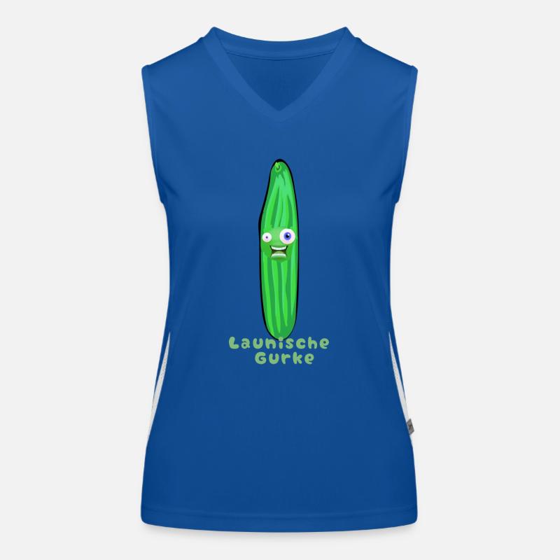 Launische Gurke, Gurken, Comic, Gurke,Comic Funktionelles Kontrast-Tank Top für Frauen