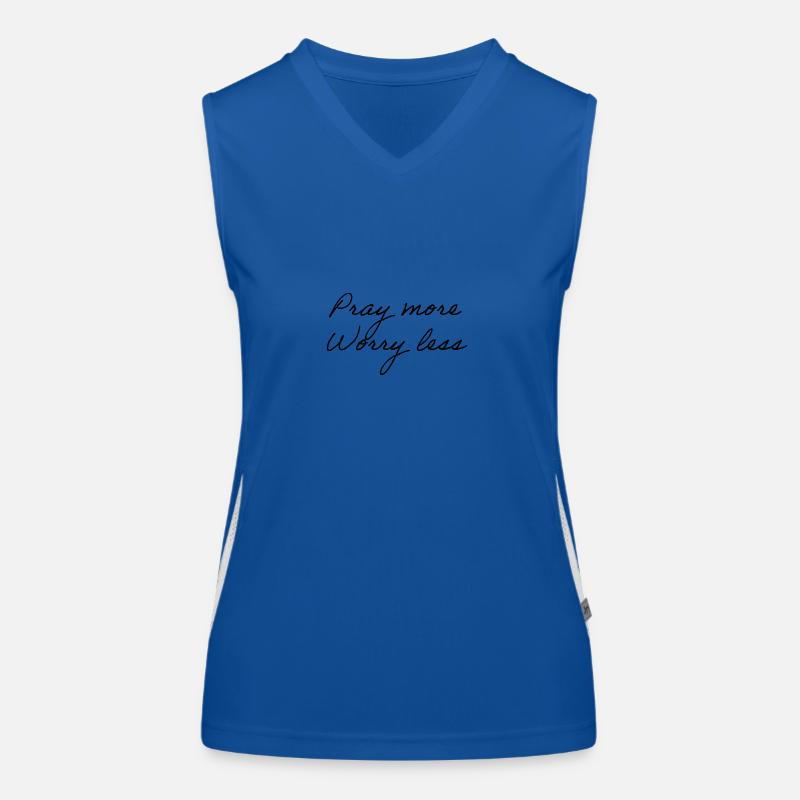 Pray More Worry Less Women's Functional Contrast Tank Top