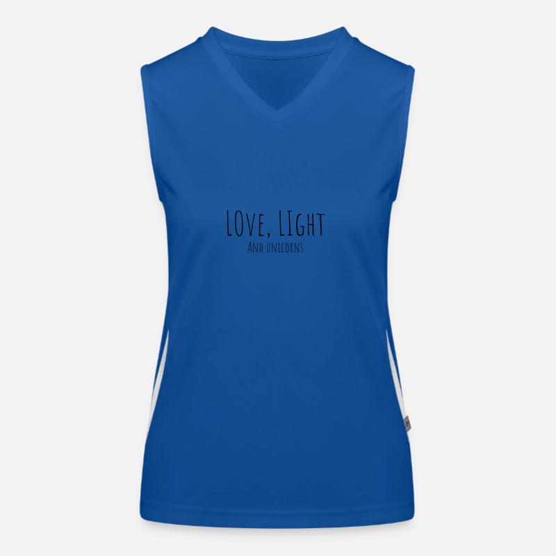 Liebe Licht und Einhörner Funktionelles Kontrast-Tank Top für Frauen
