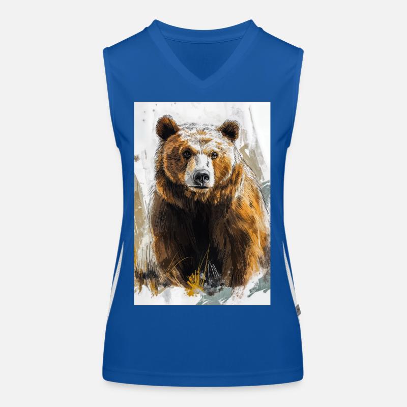 Illustration eines Bären Funktionelles Kontrast-Tank Top für Frauen