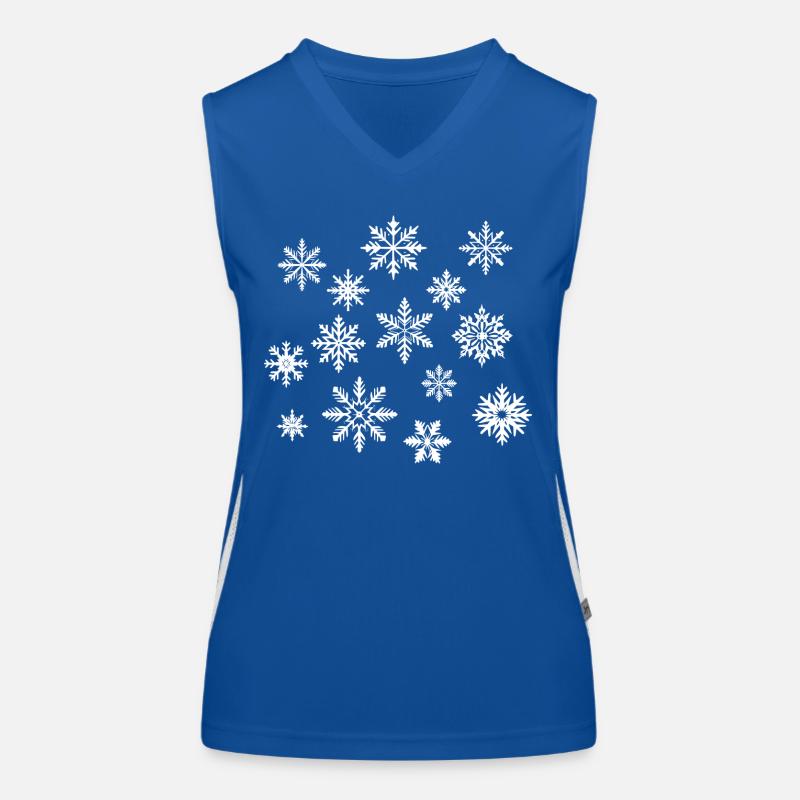 Flocons de neige blanc Débardeur respirant contrasté Femme