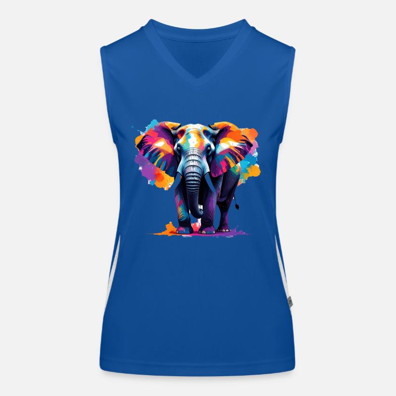 Elefant,Graffiti, bunt, Malerei Funktionelles Kontrast-Tank Top für Frauen