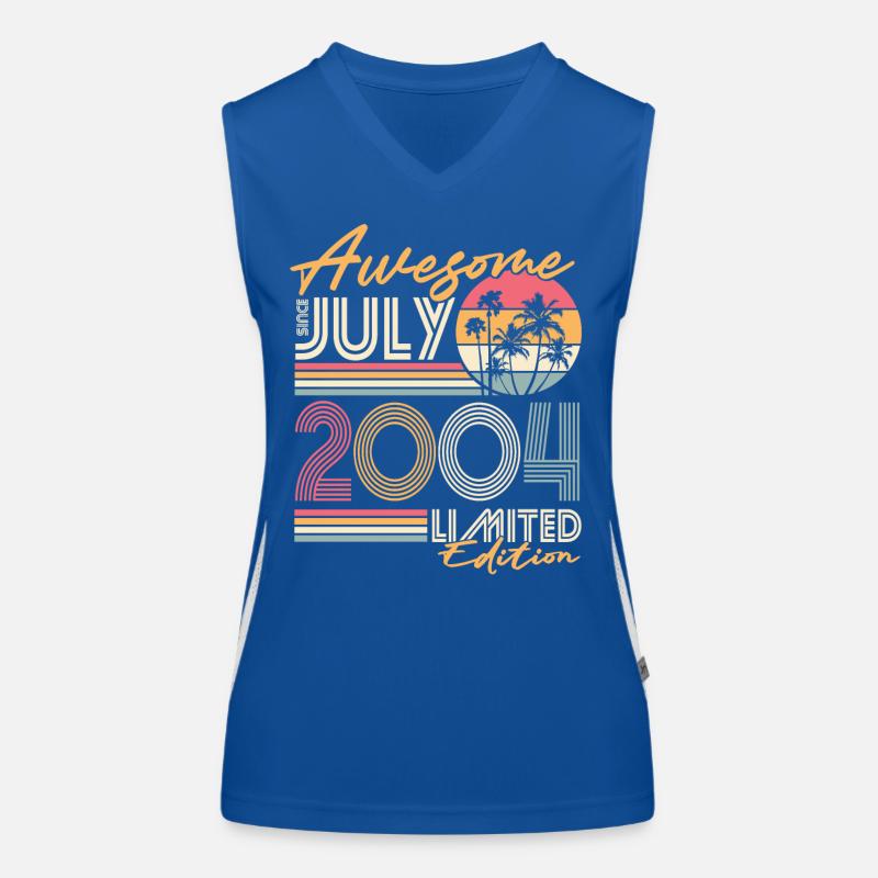 July 2004 Vintage Birthday Retro Women's Functional Contrast Tank Top