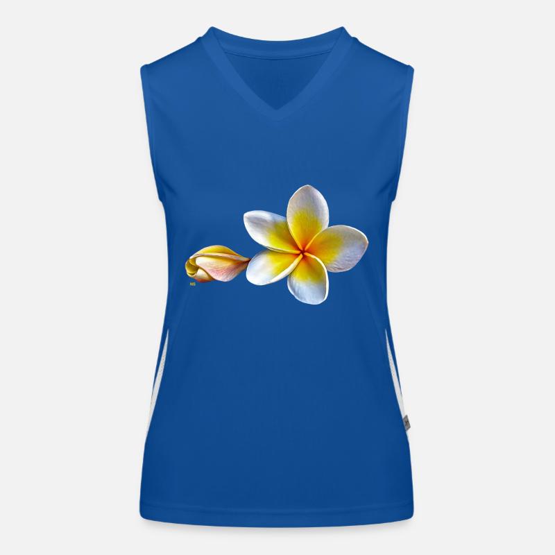 Weisse plumeria oder Frangipani Blume Funktionelles Kontrast-Tank Top für Frauen