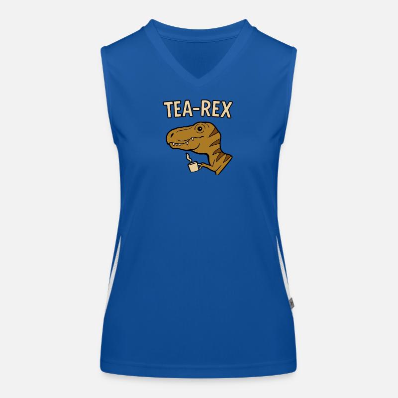Tea Rex Dinosaur with Cup Women's Functional Contrast Tank Top