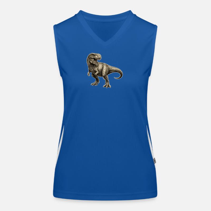 Chameleon illustration in vintage style Women's Functional Contrast Tank Top