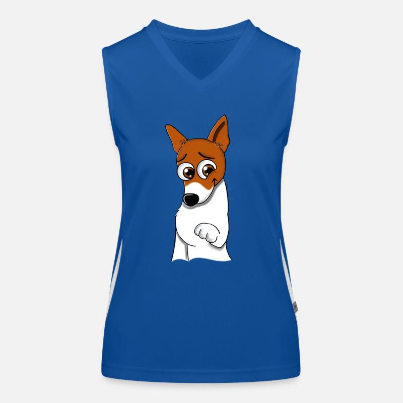 Jack Russel im Comicstyle Wolly Sheepling Gaming Funktionelles Kontrast-Tank Top für Frauen