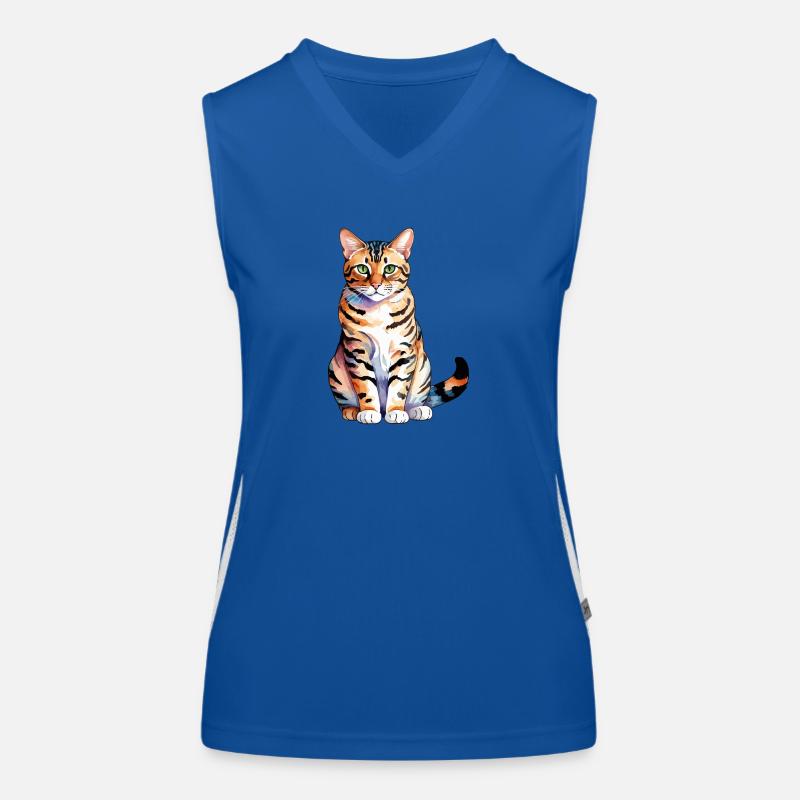 Chat du Bengale Aquarelles Débardeur respirant contrasté Femme