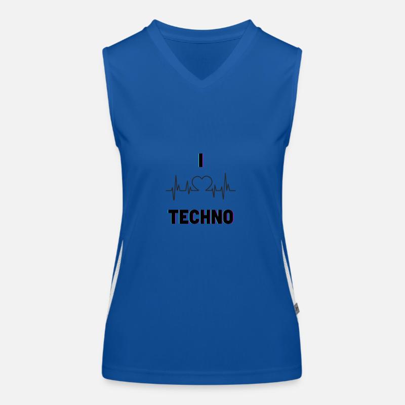 I Love Techno dark Women's Functional Contrast Tank Top
