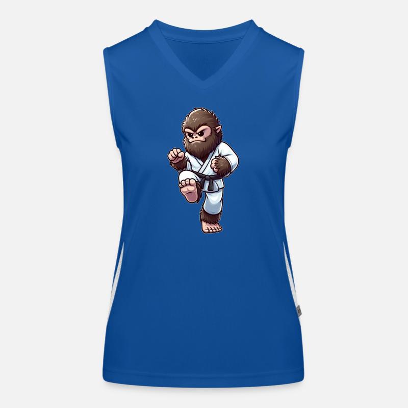 Cool Bigfoot Sasquatch Karaté Arts Martiaux Débardeur respirant contrasté Femme