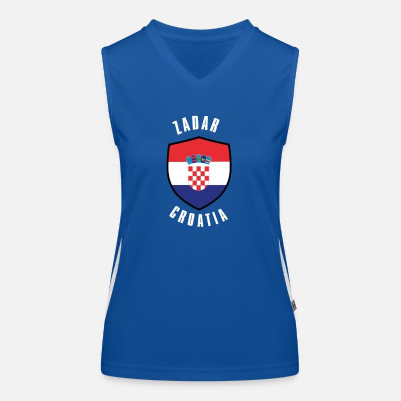 Croatian shield flag design Women's Functional Contrast Tank Top