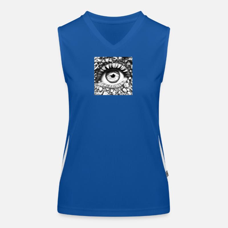Steinauge: Blick in Tiefe Funktionelles Kontrast-Tank Top für Frauen