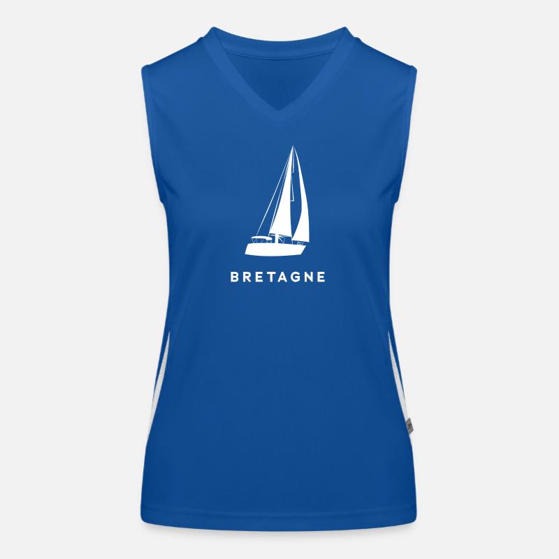 Segelboot Bretagne Funktionelles Kontrast-Tank Top für Frauen