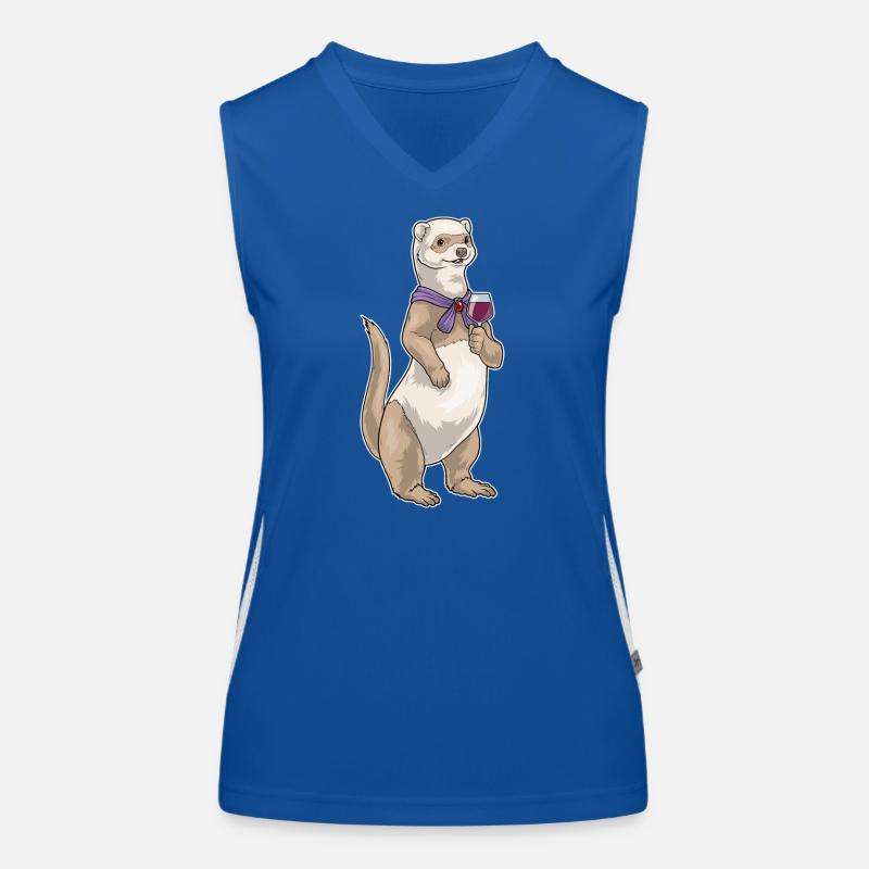 Frettchen Rotwein Funktionelles Kontrast-Tank Top für Frauen