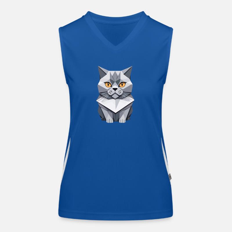 Chat British Shorthair Origami Débardeur respirant contrasté Femme