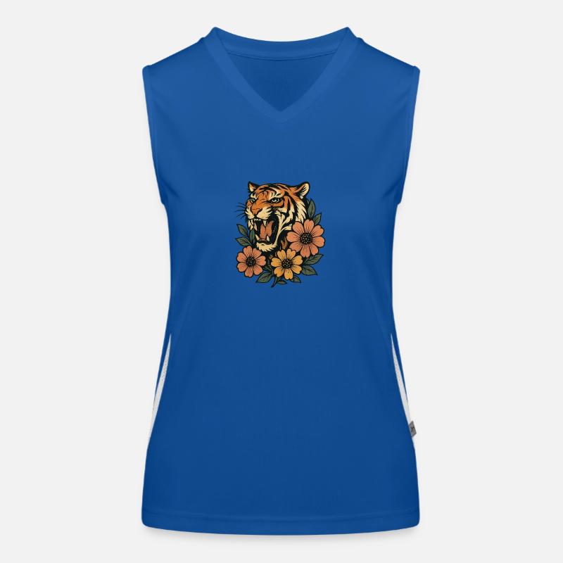 Tigerblume Funktionelles Kontrast-Tank Top für Frauen