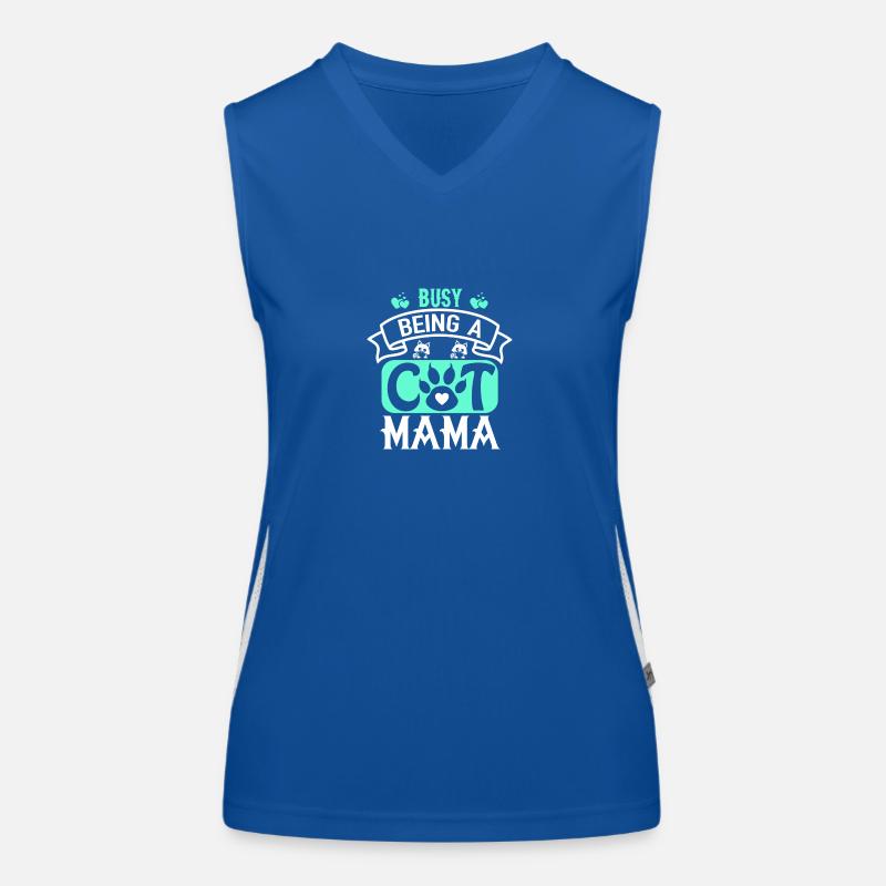 Beschäftigt damit, eine Katzenmutter zu sein. Funktionelles Kontrast-Tank Top für Frauen