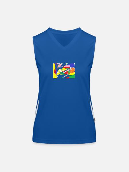 Pattern - Women's Functional Contrast Tank Top - royal/white - Front