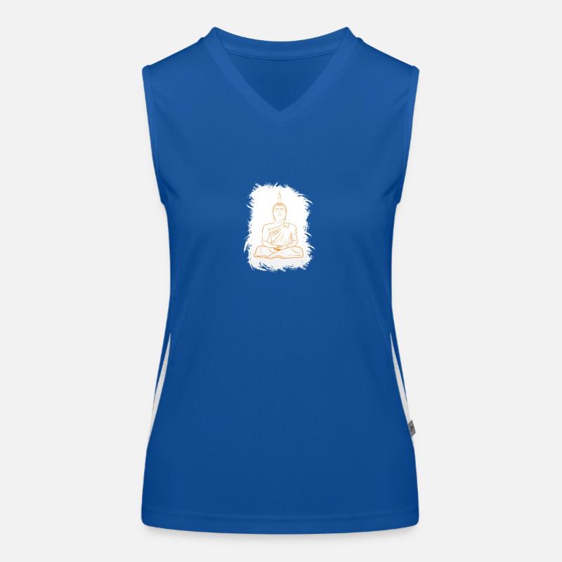 Buddha Mönch Namaste Buddhismus I Geschenk Funktionelles Kontrast-Tank Top für Frauen