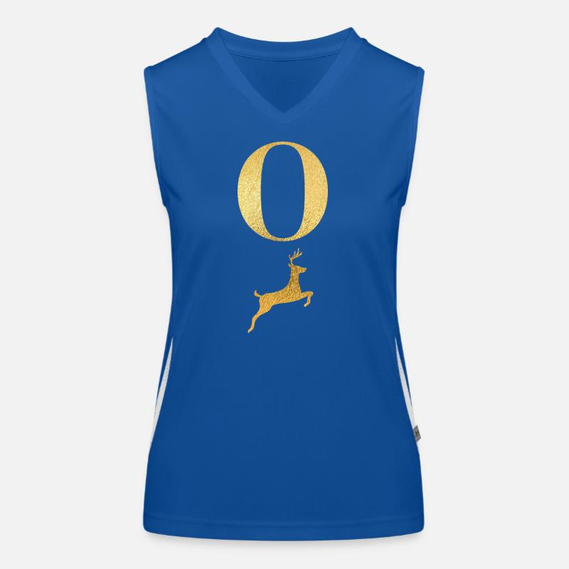 Buchstabe o goldener Hirsch - Geschenkidee Funktionelles Kontrast-Tank Top für Frauen