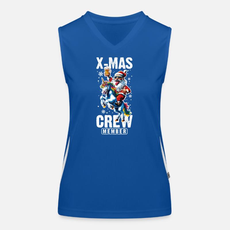 Weihnachts Crew Weihnachtsmann Einhorn Funktionelles Kontrast-Tank Top für Frauen