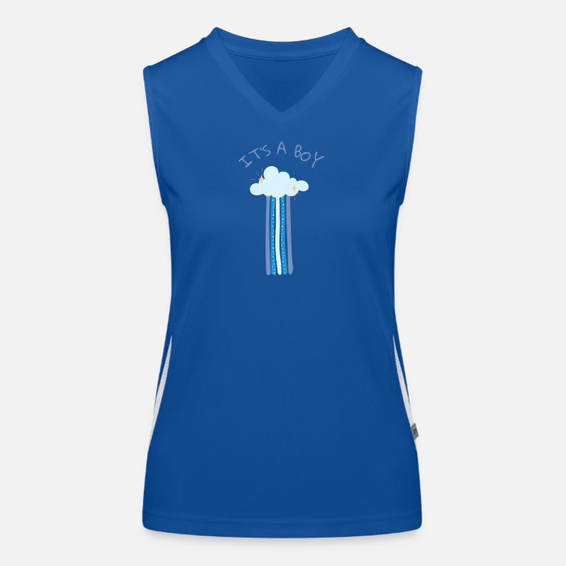 C’est un garçon - Arc-en-ciel bleu avec nuage Débardeur respirant contrasté Femme