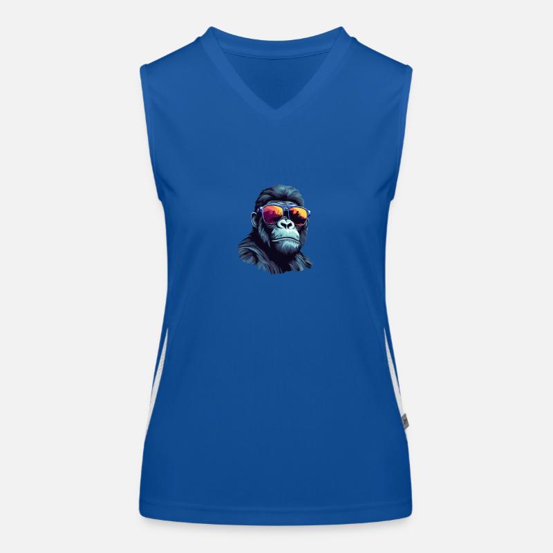 Cool Gorilla avec Lunettes de Soleil Urban Jungle Débardeur respirant contrasté Femme