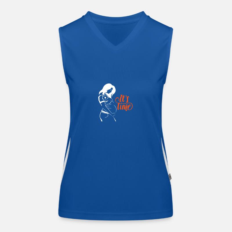 Its Time Es wird Zeit Schwangerschaft Pregnant Funktionelles Kontrast-Tank Top für Frauen