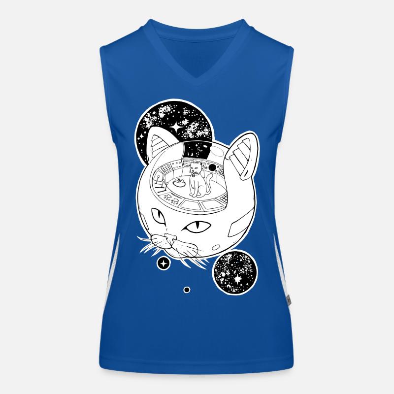 Kosmische Katze Kaiser Funktionelles Kontrast-Tank Top für Frauen