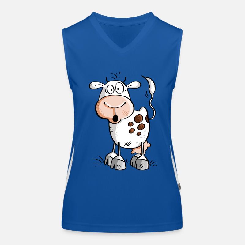 Witzige Comic Kuh - Kühe Funktionelles Kontrast-Tank Top für Frauen