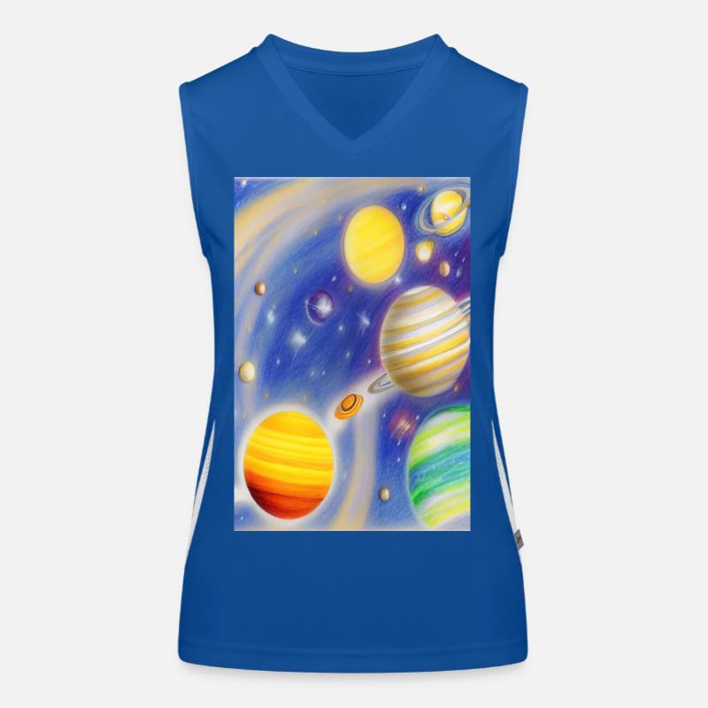 Weltall und Planeten Funktionelles Kontrast-Tank Top für Frauen