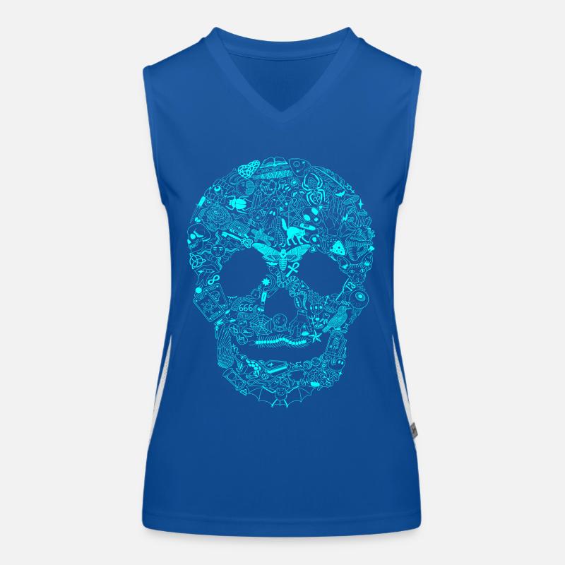 Gothic Skull Goth Style Dark Heavy Metal WGT Women's Functional Contrast Tank Top