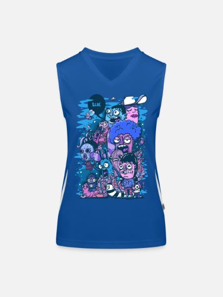 Blue Project - Women's Functional Contrast Tank Top - royal/white - Front