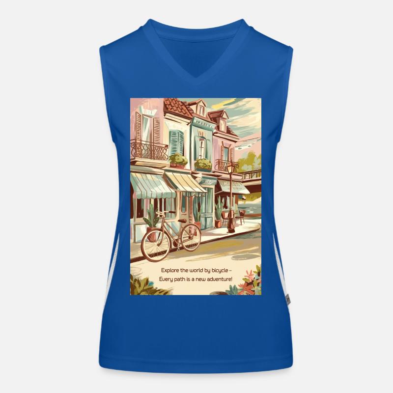 Explore the World by Bicycle Women's Functional Contrast Tank Top