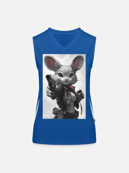 Actionhäschen im Lederjacke - Funktionelles Kontrast-Tank Top für Frauen - Royal/Weiß - Vorne