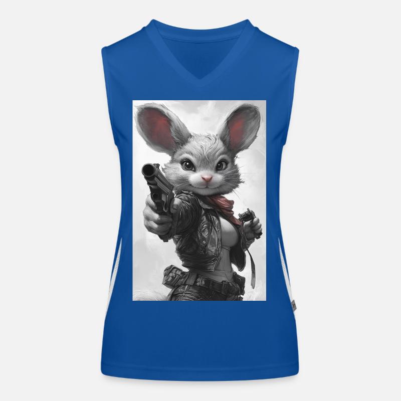 Actionhäschen im Lederjacke Funktionelles Kontrast-Tank Top für Frauen