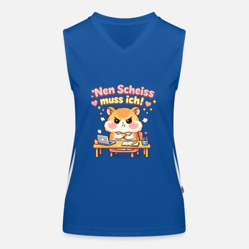 Nen scheiß muss ich Hamster Meme Statement Funktionelles Kontrast-Tank Top für Frauen
