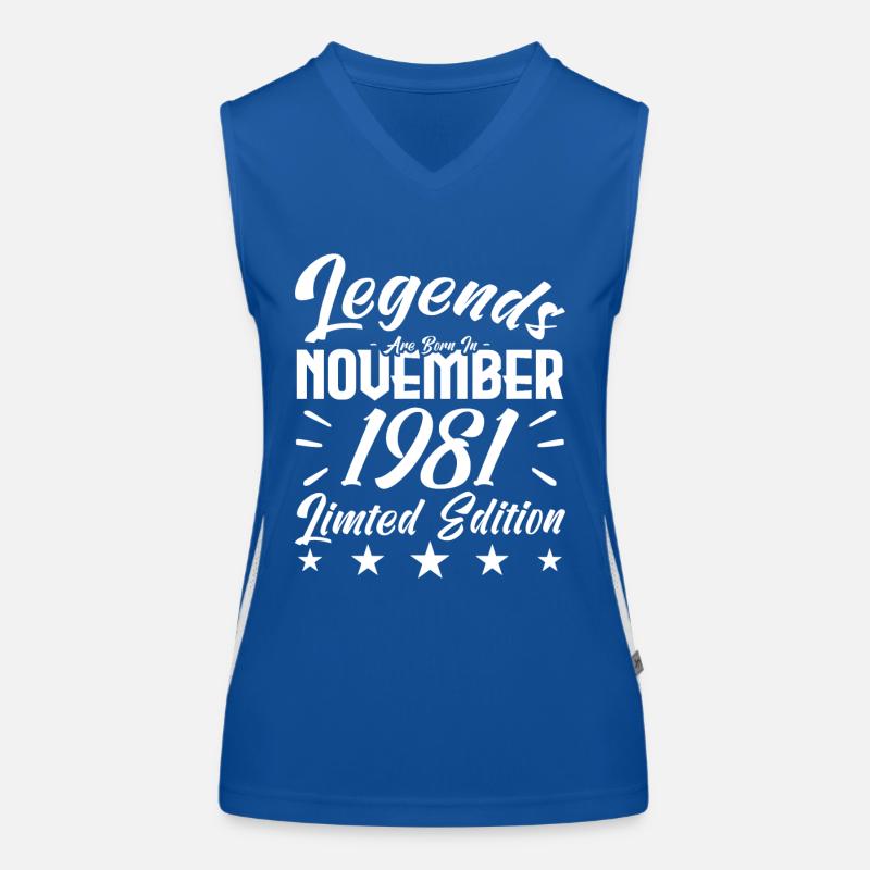 Legends are born in NOVEMBER 1981 anniversary gift Débardeur respirant contrasté Femme